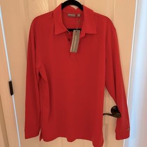 NWT ASHWORTH MENS LONG SLEEVE GOLF SHIRT EZ-Tec2 M
